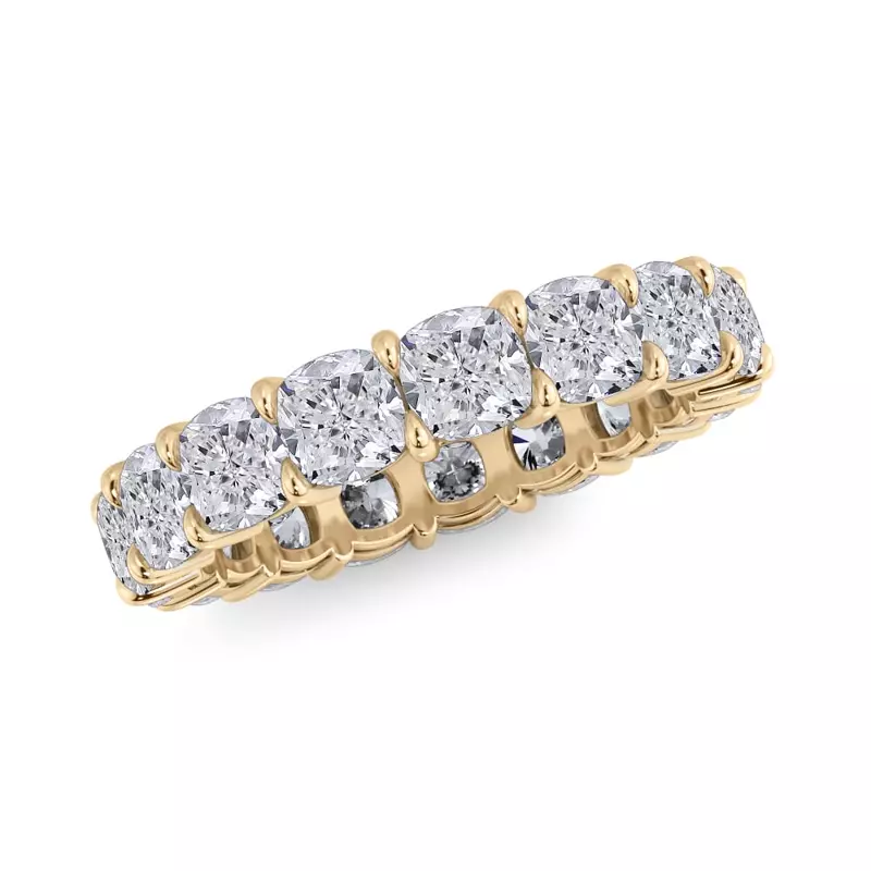 14K Yellow Gold Cushion Cut Diamond Eternity Ring (5.0 ct. tw.)