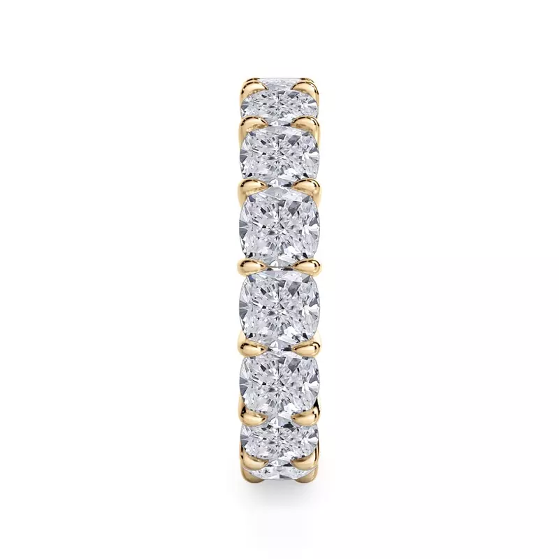 18K Yellow Gold Cushion Cut Lab Diamond Eternity Ring (7.0 ct. tw.)