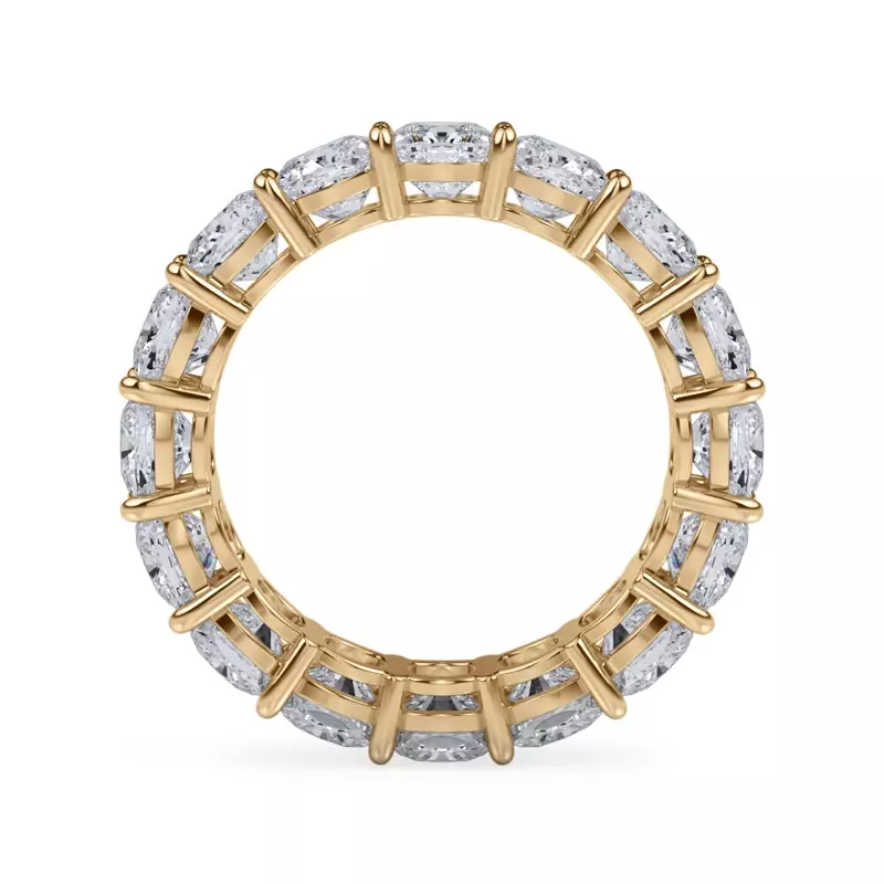 18K Yellow Gold Cushion Cut Lab Diamond Eternity Ring (7.0 ct. tw.)