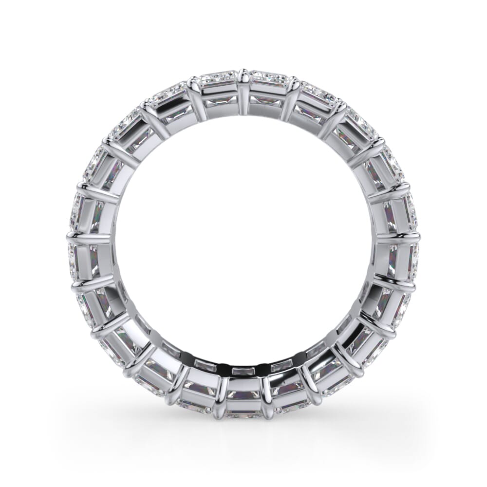 18K White Gold Emerald Cut Diamond Eternity Ring (5.0 ct. tw.)