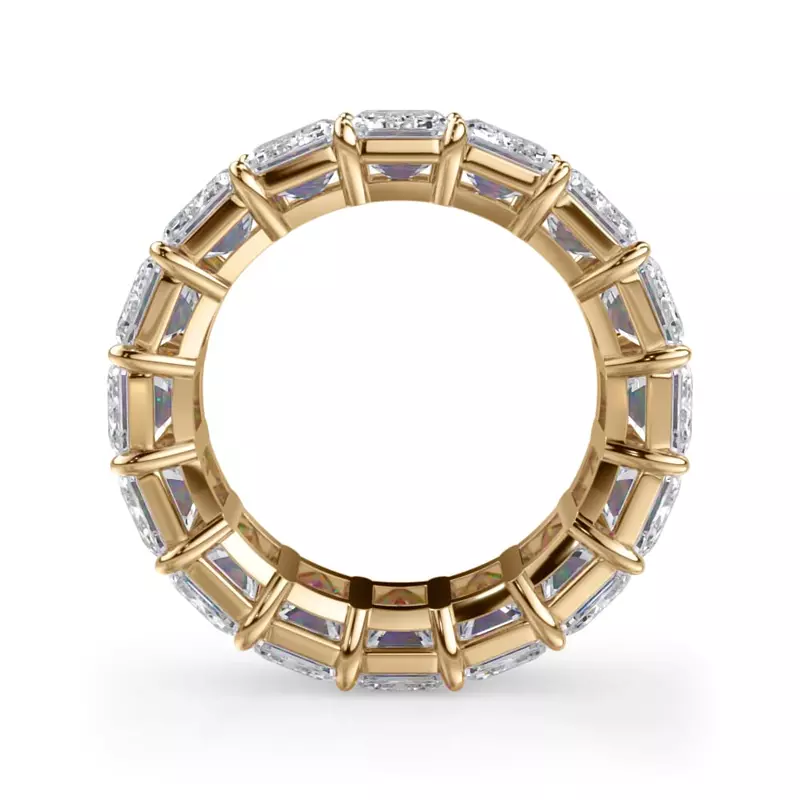 18K Yellow Gold Emerald Cut Diamond Eternity Ring (11.0 ct. tw.)