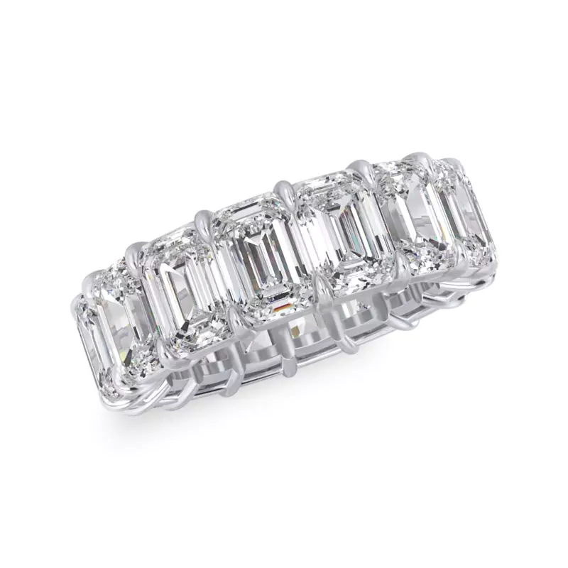 Platinum Emerald Cut Diamond Eternity Ring (11.0 ct. tw.)