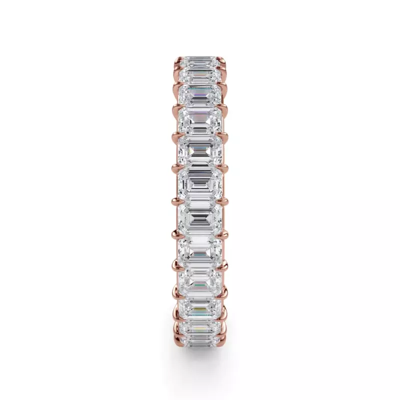 14K Rose Gold Emerald Cut Lab Diamond Eternity Ring (2.0 ct. tw.)