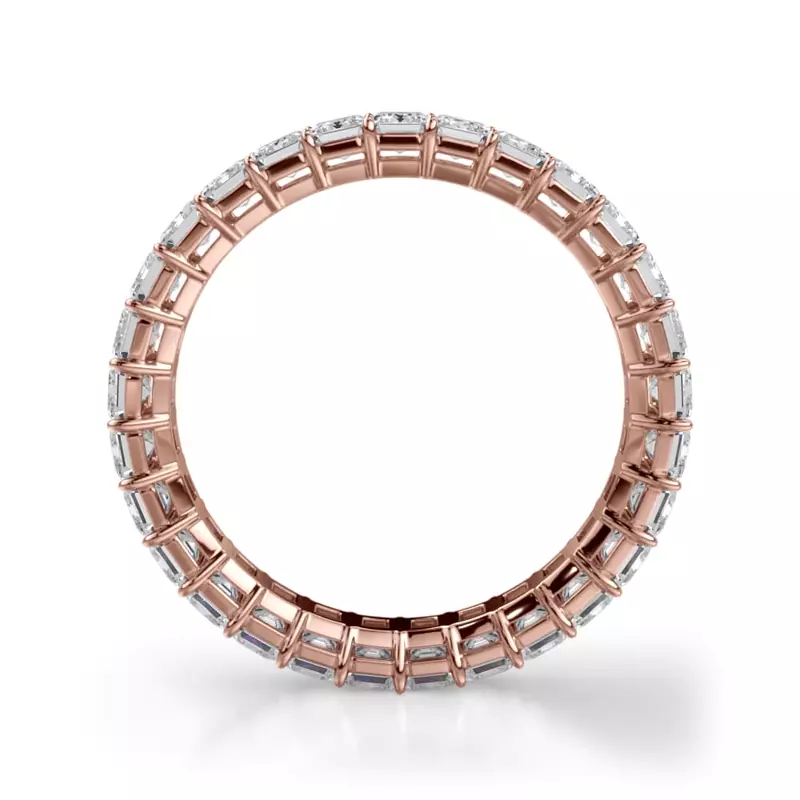 14K Rose Gold Emerald Cut Lab Diamond Eternity Ring (2.0 ct. tw.)