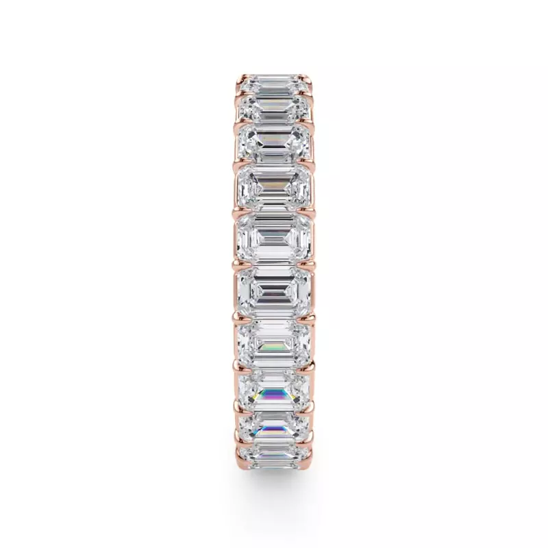 18K Rose Gold Emerald Cut Lab Diamond Eternity Ring (3.0 ct. tw.)