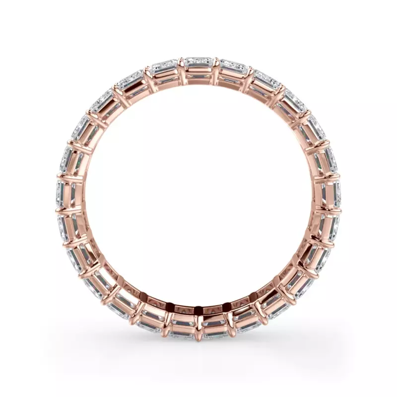 18K Rose Gold Emerald Cut Lab Diamond Eternity Ring (3.0 ct. tw.)