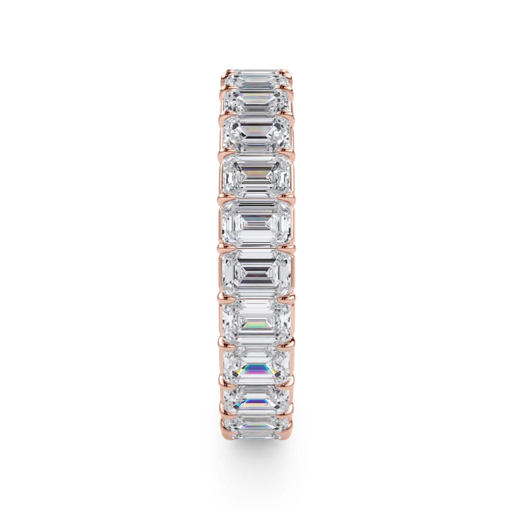18K Rose Gold Emerald Cut Diamond Eternity Ring (3.0 ct. tw.)