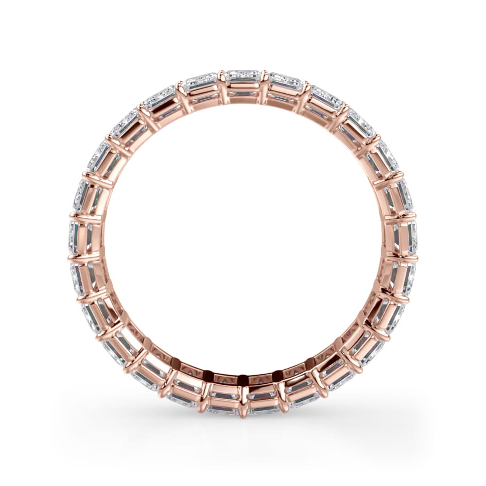 18K Rose Gold Emerald Cut Diamond Eternity Ring (3.0 ct. tw.)