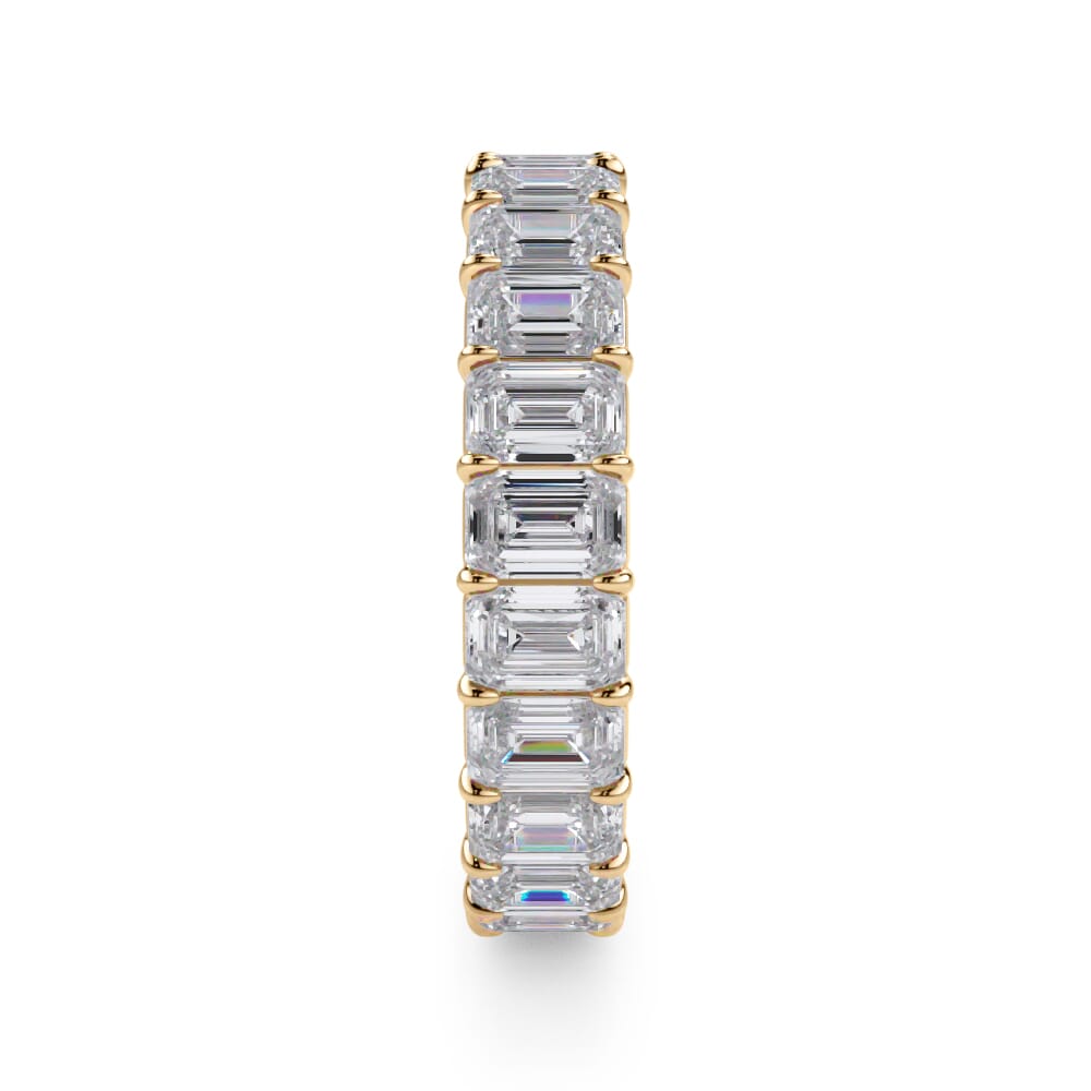 18K Yellow Gold Emerald Cut Lab Diamond Eternity Ring (4.0 ct. tw.)