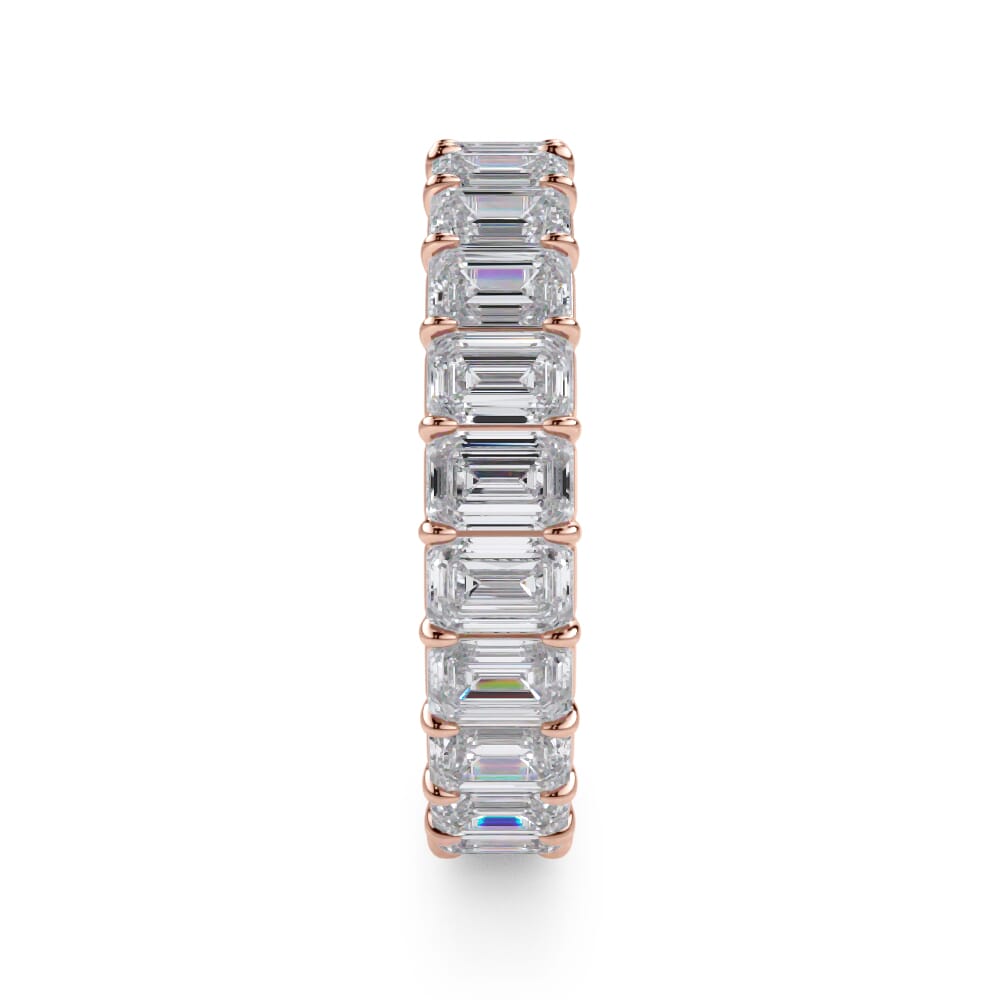 18K Rose Gold Emerald Cut Diamond Eternity Ring (4.0 ct. tw.)