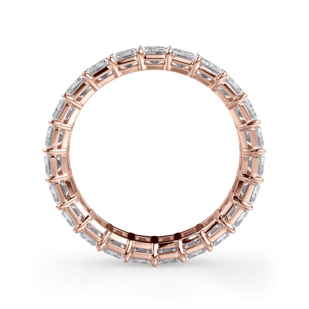 18K Rose Gold Emerald Cut Diamond Eternity Ring (4.0 ct. tw.)