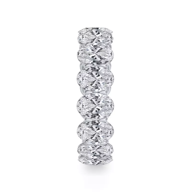 14K White Gold Oval Cut Lab Diamond Eternity Ring (5.0 ct. tw.)
