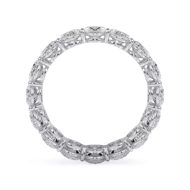 14K White Gold Oval Cut Lab Diamond Eternity Ring (5.0 ct. tw.)