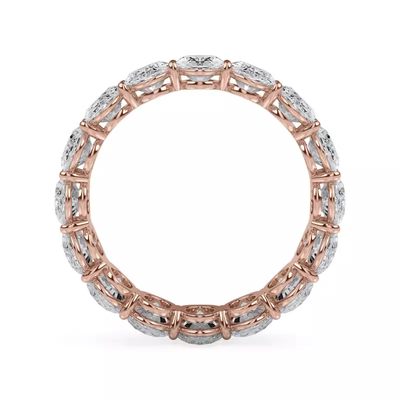 18K Rose Gold Oval Cut Lab Diamond Eternity Ring (5.0 ct. tw.)