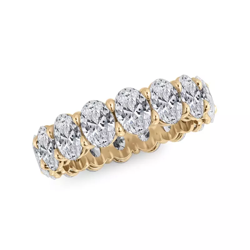 14K Yellow Gold Oval Cut Diamond Eternity Ring (6.0 ct. tw.)