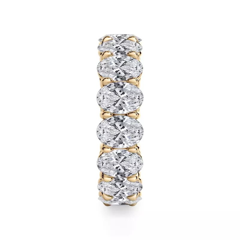 14K Yellow Gold Oval Cut Lab Diamond Eternity Ring (7.0 ct. tw.)