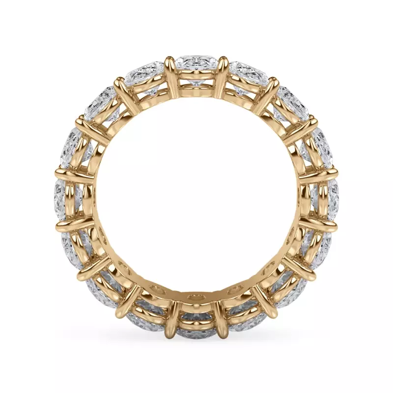 14K Yellow Gold Oval Cut Lab Diamond Eternity Ring (7.0 ct. tw.)