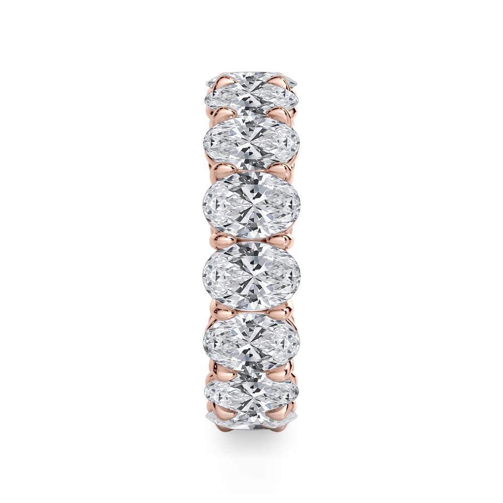 18K Rose Gold Oval Cut Lab Diamond Eternity Ring (7.0 ct. tw.)