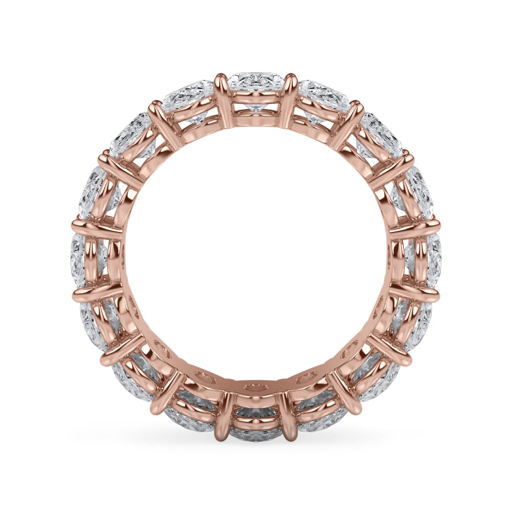 18K Rose Gold Oval Cut Lab Diamond Eternity Ring (7.0 ct. tw.)