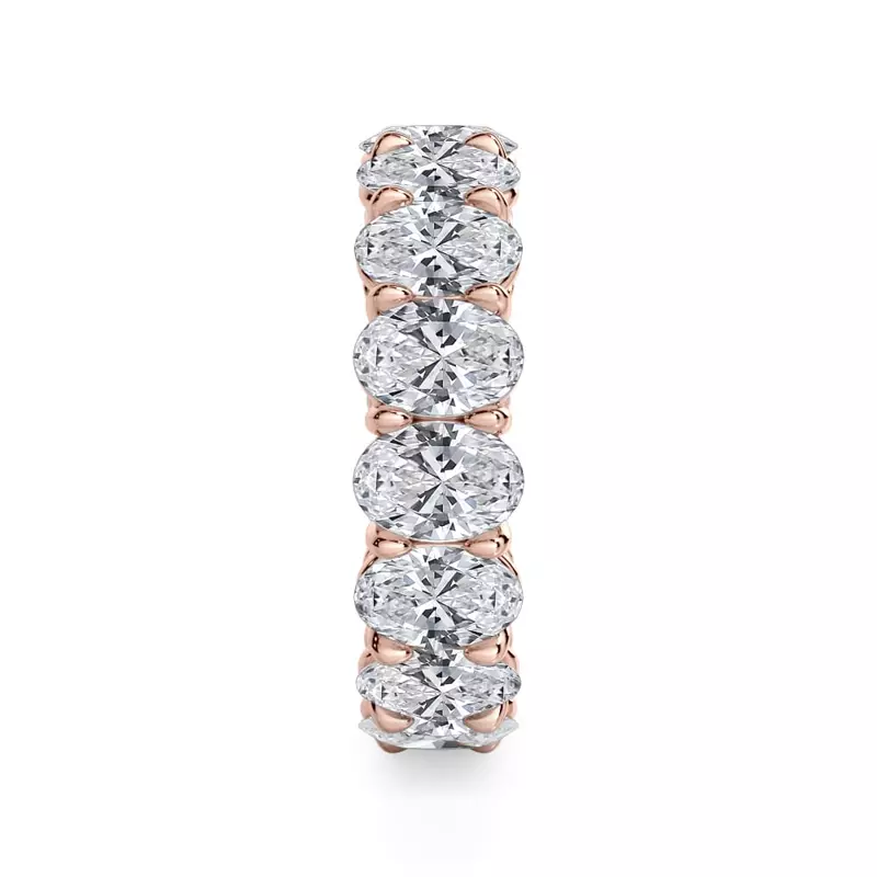 18K Rose Gold Oval Cut Diamond Eternity Ring (7.0 ct. tw.)