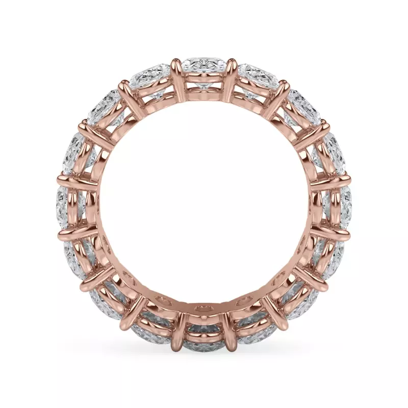18K Rose Gold Oval Cut Diamond Eternity Ring (7.0 ct. tw.)