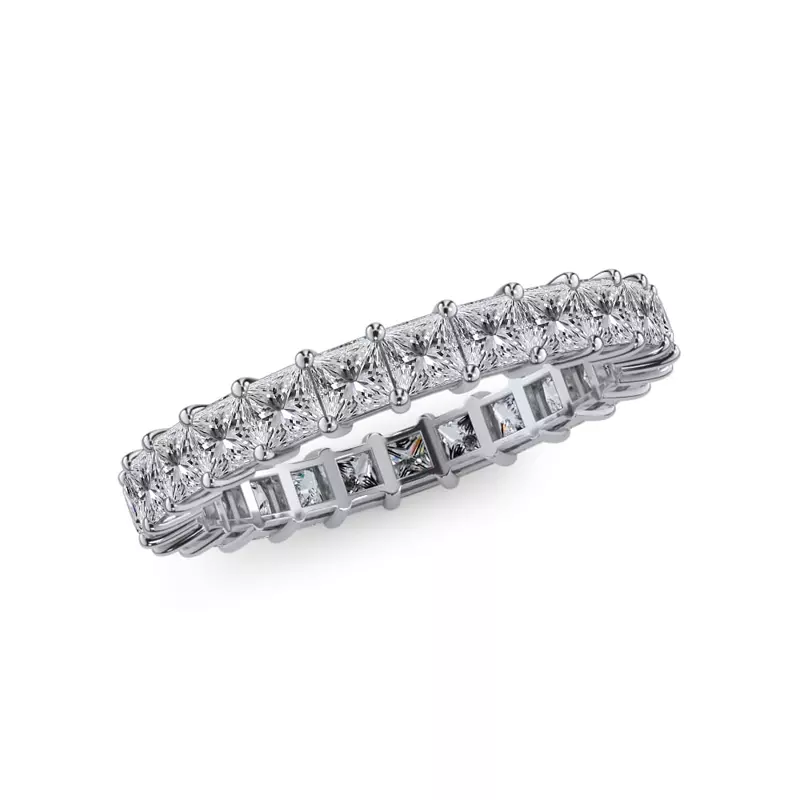 18K White Gold Princess Cut Lab Diamond Eternity Ring (2.0 ct. tw.)