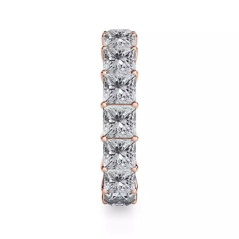 18K Rose Gold Princess Cut Diamond Eternity Ring (3.0 ct. tw.)