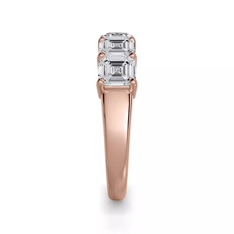 18K Rose Gold Asscher Cut Diamond 5 Stone Ring (2.50 ct. tw.)