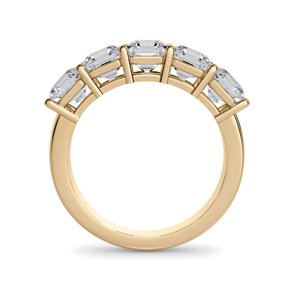 18K Yellow Gold Asscher Cut Diamond 5 Stone Ring (3.00 ct. tw.)
