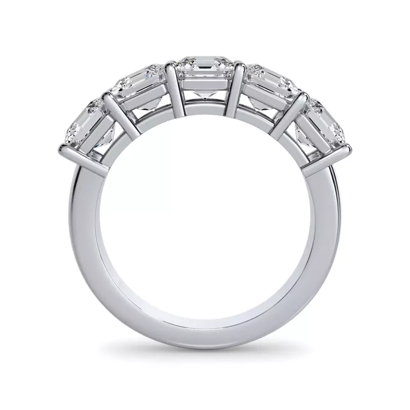 14K White Gold Asscher Cut Lab Diamond 5 Stone Ring (3.50 ct. tw.)