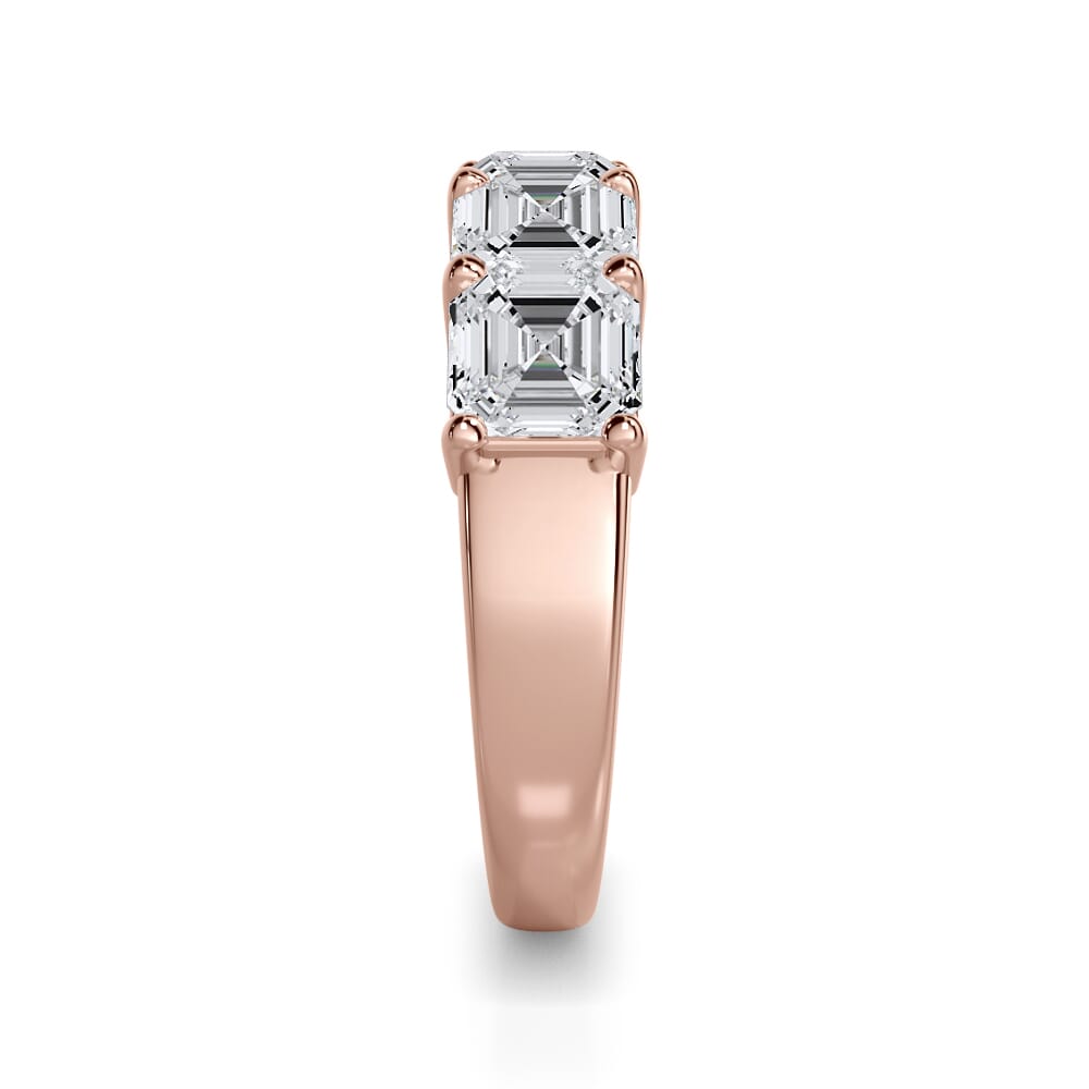 18K Rose Gold Asscher Cut Diamond 5 Stone Ring (3.50 ct. tw.)