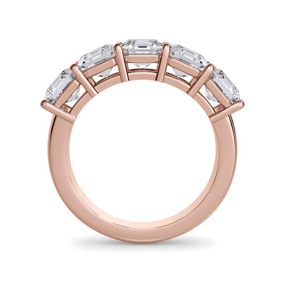 18K Rose Gold Asscher Cut Diamond 5 Stone Ring (3.50 ct. tw.)