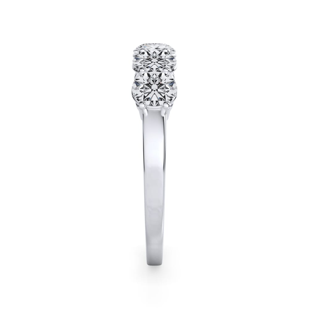 18K White Gold Classic Five-Stone Round Diamond Band (1.00ct. tw.)