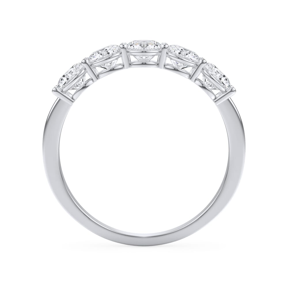 18K White Gold Classic Five-Stone Round Diamond Band (1.00ct. tw.)