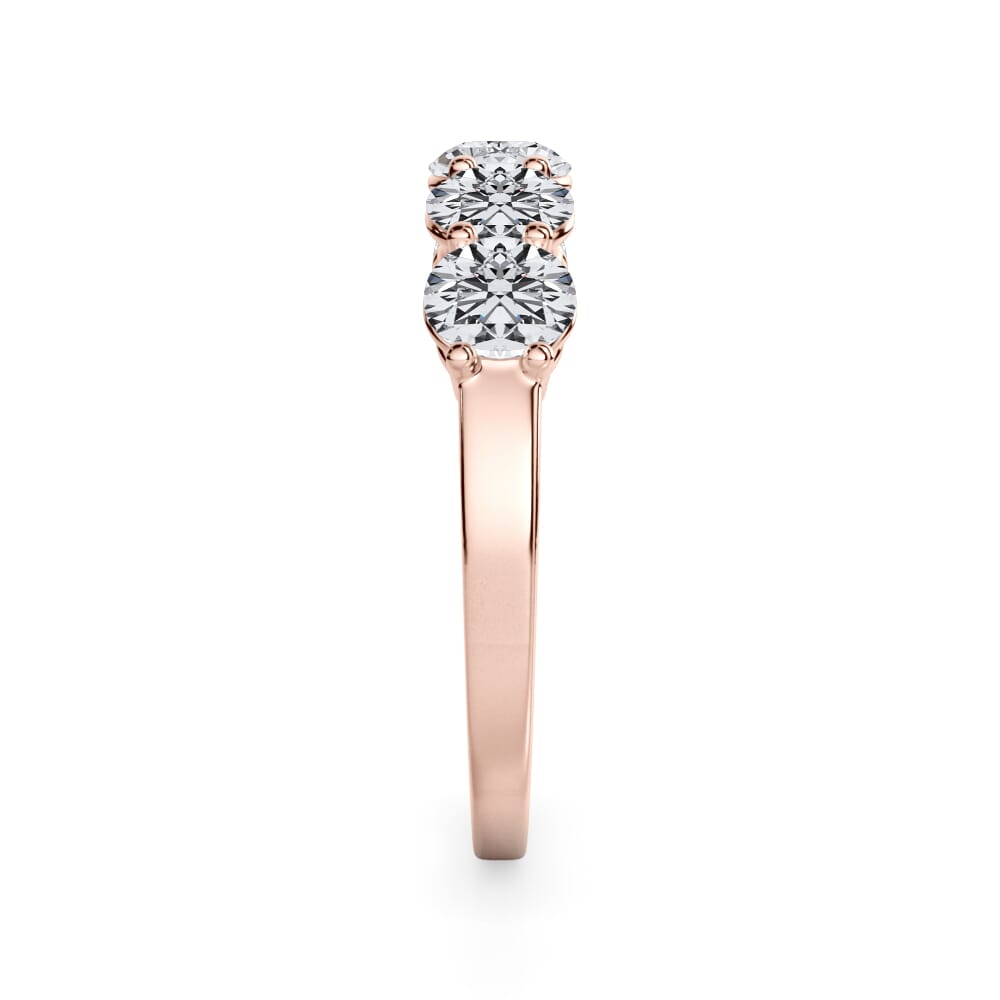 18K Rose Gold Classic Five-Stone Round Lab Diamond Band (1.25ct. tw.)