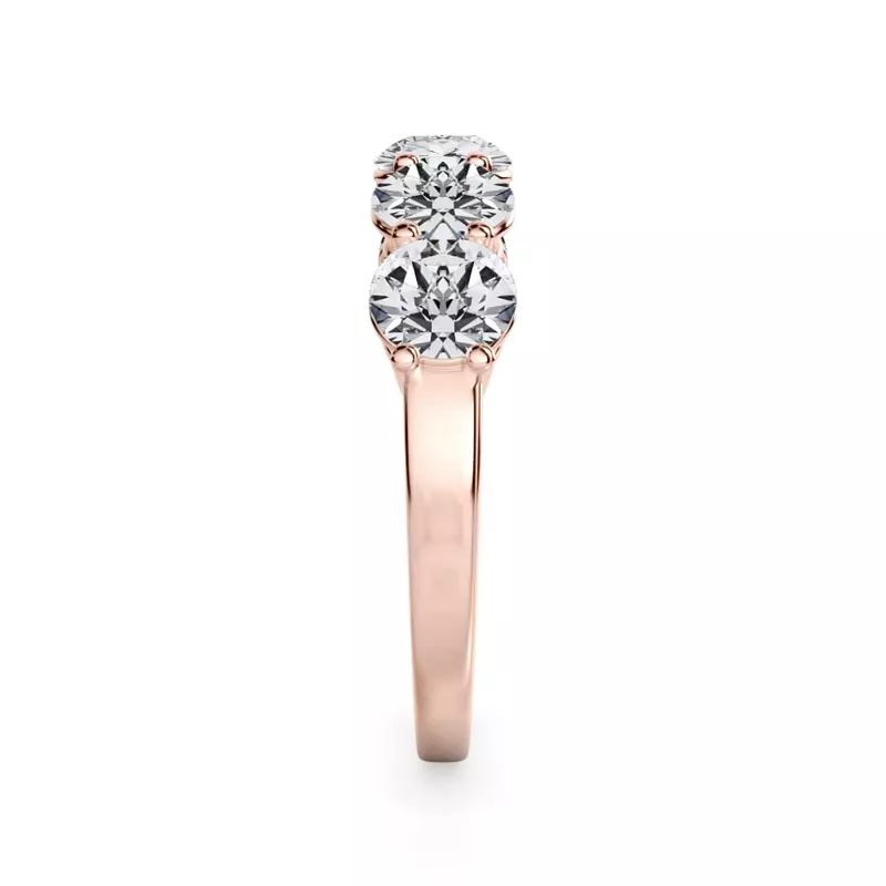 18K Rose Gold Classic Five-Stone Round Lab Diamond Band (1.50ct. tw.)
