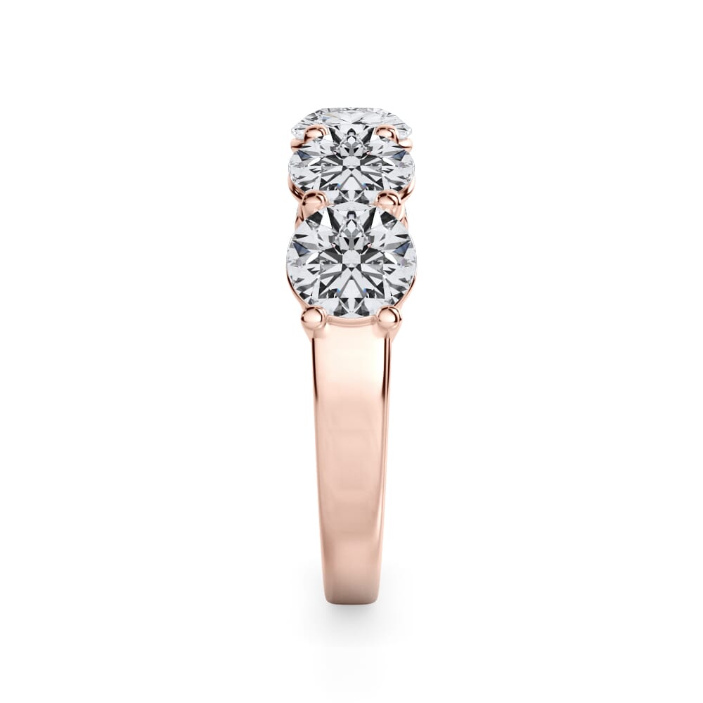 18K Rose Gold Classic Five-Stone Round Lab Diamond Band (2.50ct. tw.)
