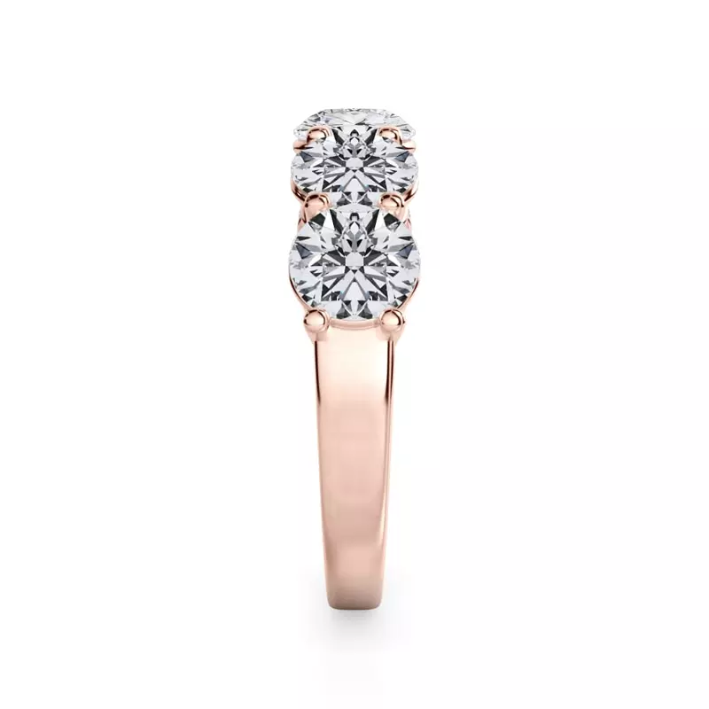 14K Rose Gold Classic Five-Stone Round Diamond Band (2.50ct. tw.)