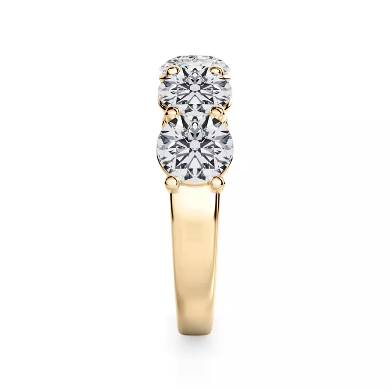 18K Yellow Gold Classic Five-Stone Round Lab Diamond Band (3.00ct. tw.)