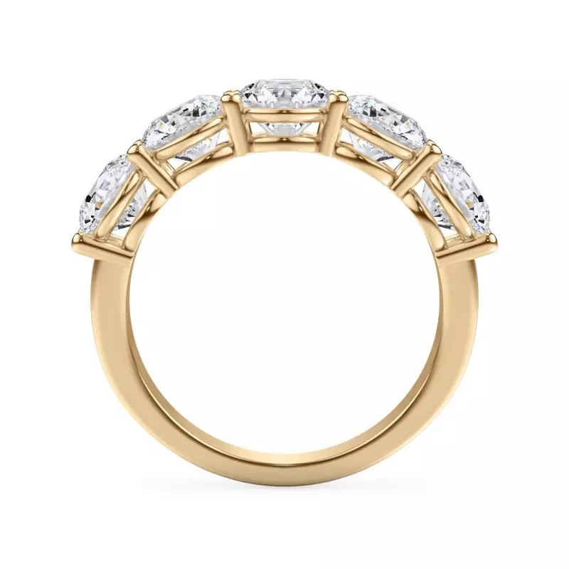 18K Yellow Gold Classic Five-Stone Round Lab Diamond Band (3.00ct. tw.)
