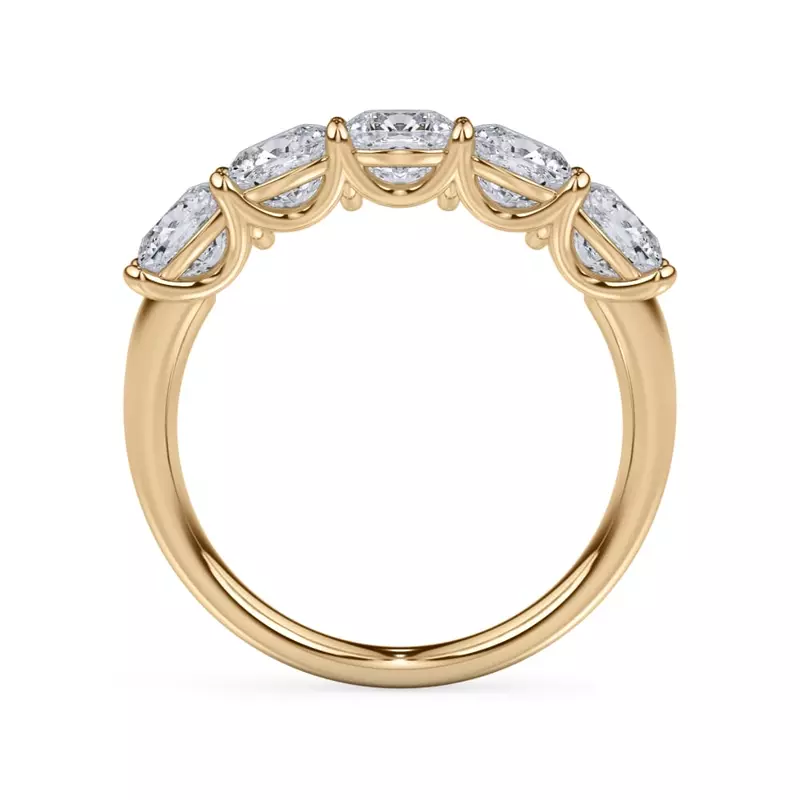 14K Yellow Gold Cushion Cut Lab Diamond 5 Stone Ring (2.50 ct. tw.)