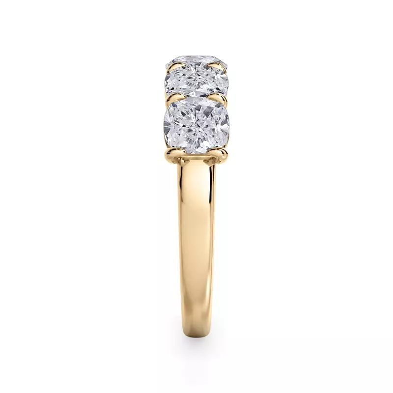 18K Yellow Gold Cushion Cut Diamond 5 Stone Ring (3.00 ct. tw.)