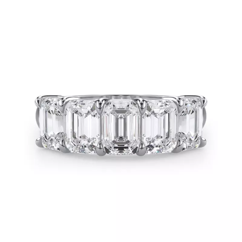 Platinum Emerald Cut Lab Diamond 5 Stone Ring (3.00 ct. tw.)