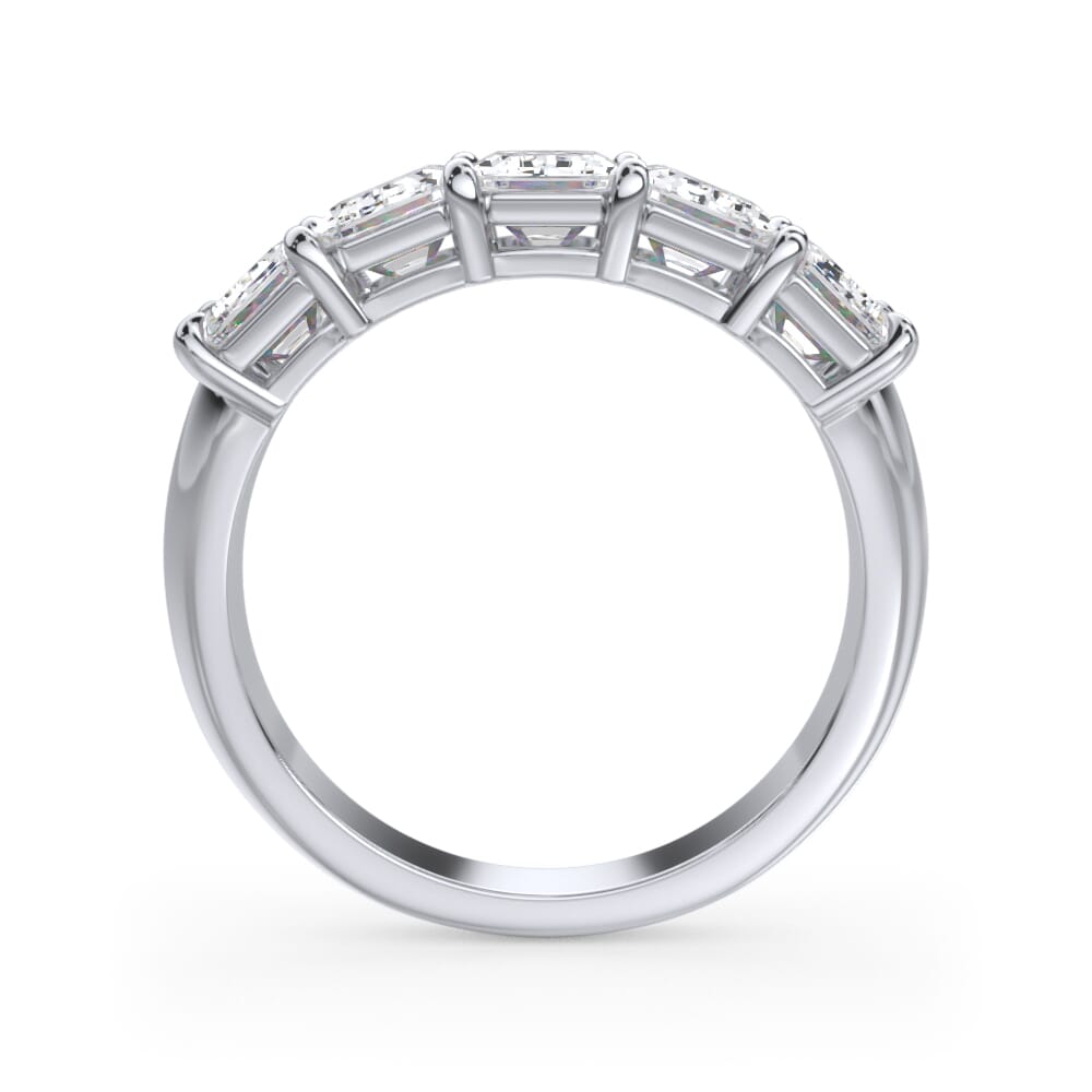 Platinum Emerald Cut Lab Diamond 5 Stone Ring (3.00 ct. tw.)