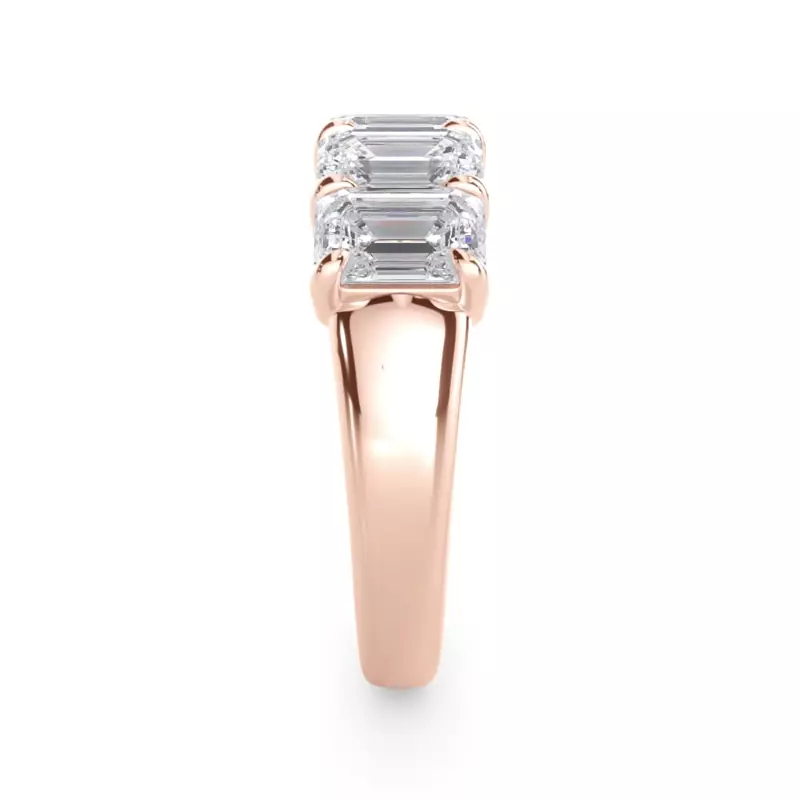 18K Rose Gold Emerald Cut Diamond 5 Stone Ring (3.00 ct. tw.)