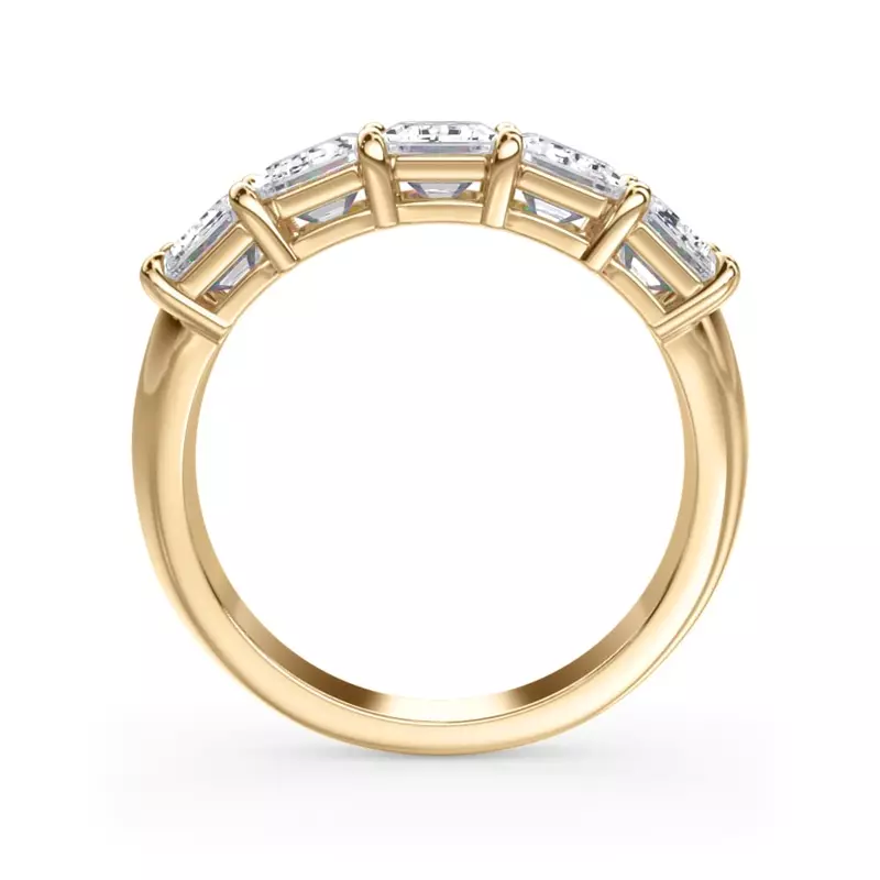 18K Yellow Gold Emerald Cut Diamond 5 Stone Ring (3.00 ct. tw.)