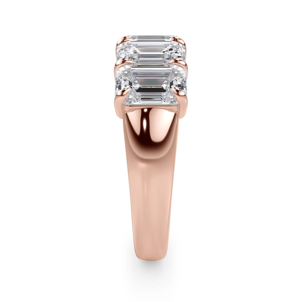 14K Rose Gold Emerald Cut Diamond 5 Stone Ring (3.50 ct. tw.)