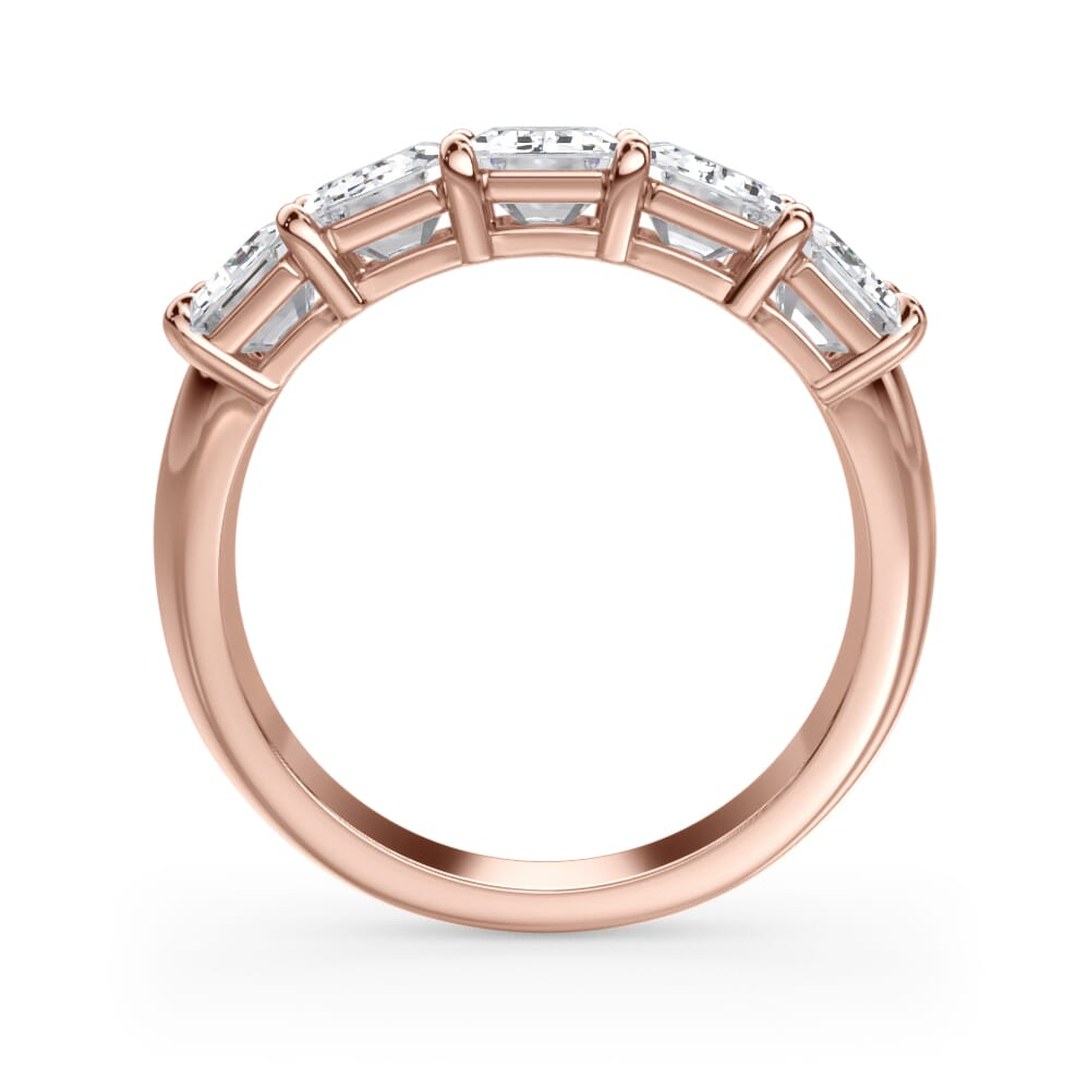14K Rose Gold Emerald Cut Diamond 5 Stone Ring (3.50 ct. tw.)