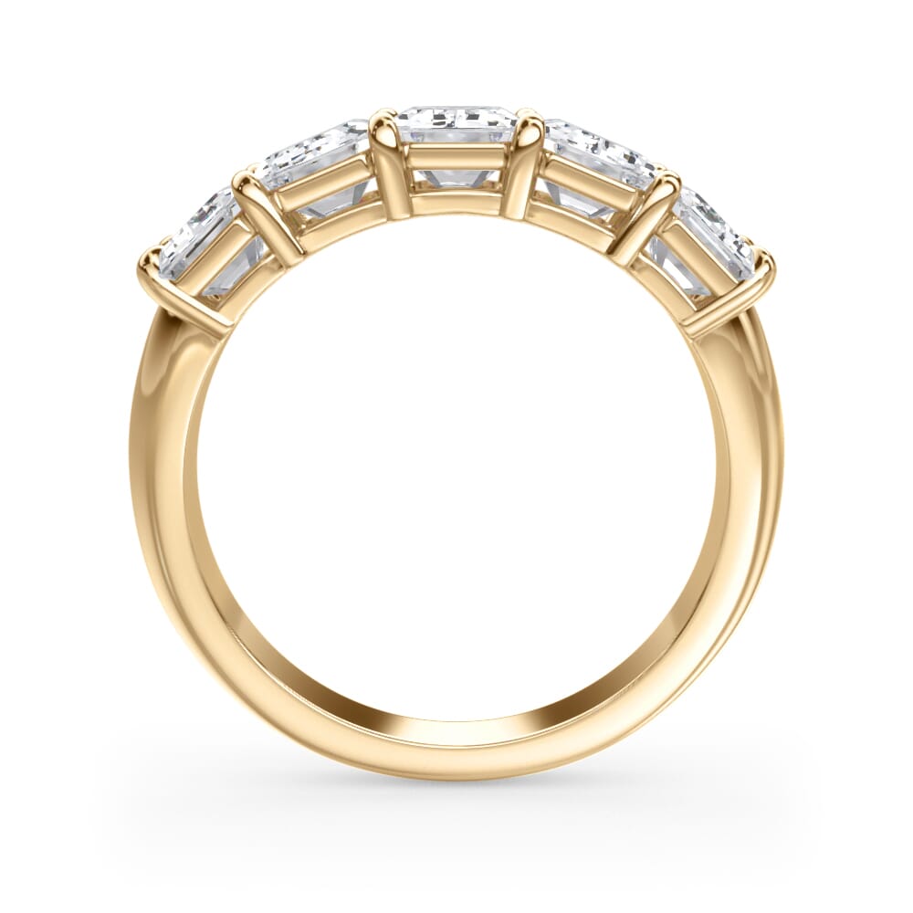 18K Yellow Gold Emerald Cut Diamond 5 Stone Ring (3.50 ct. tw.)