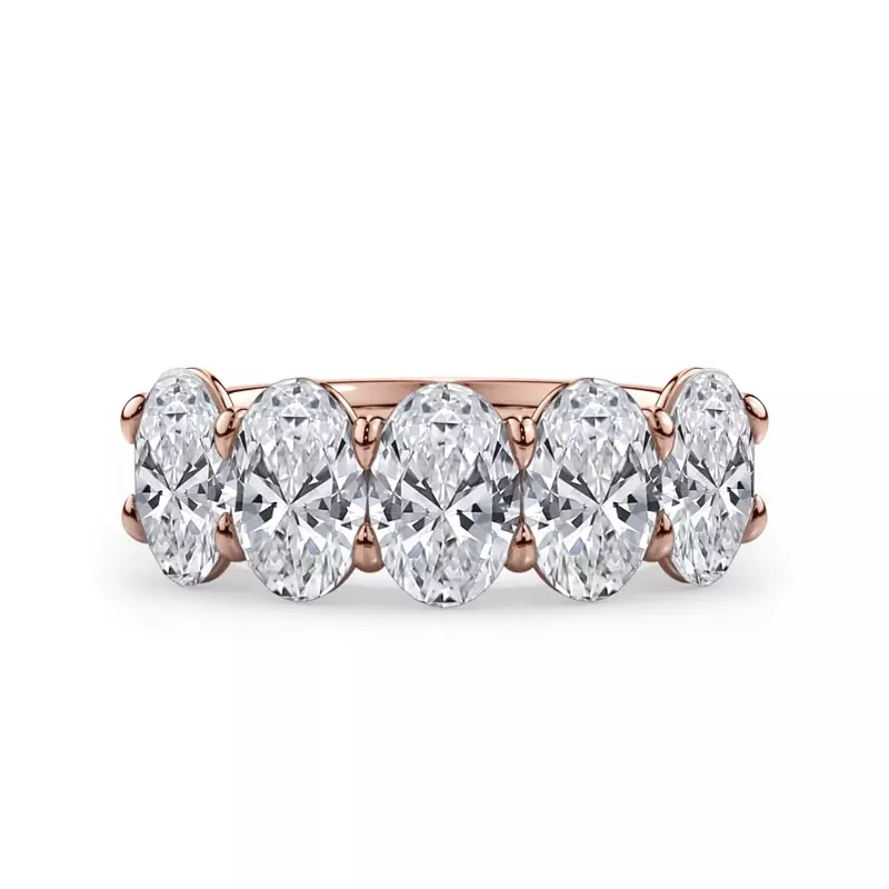 Oval Cut Lab Diamond 5 Stone Ring (3.00 ct. tw.)